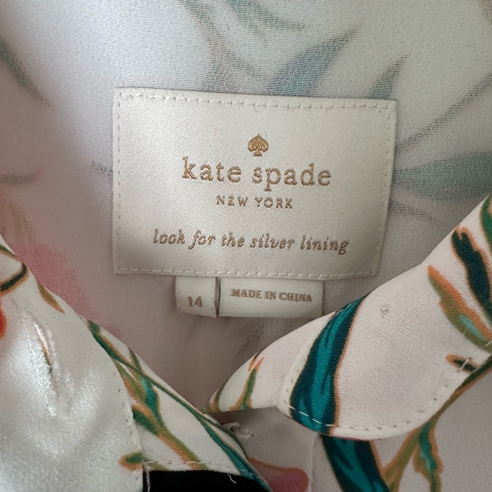 Kate Spade Picnic Perfect Blossom Fluid Shirtdress, size 14 - Picture 6 of 9